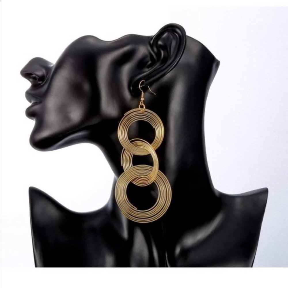 Oversize Gold Funky Earrings